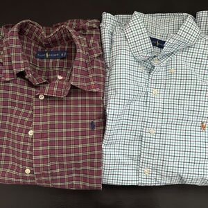 Ralph Lauren Men’s Shirt Size Xl with stripes Long Sleeve Pair of 2